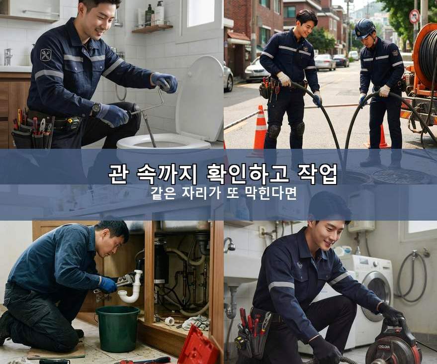 서울 구로구 가리봉동 오수관막힘 업체 현장 작업 사진 - 배관해결사