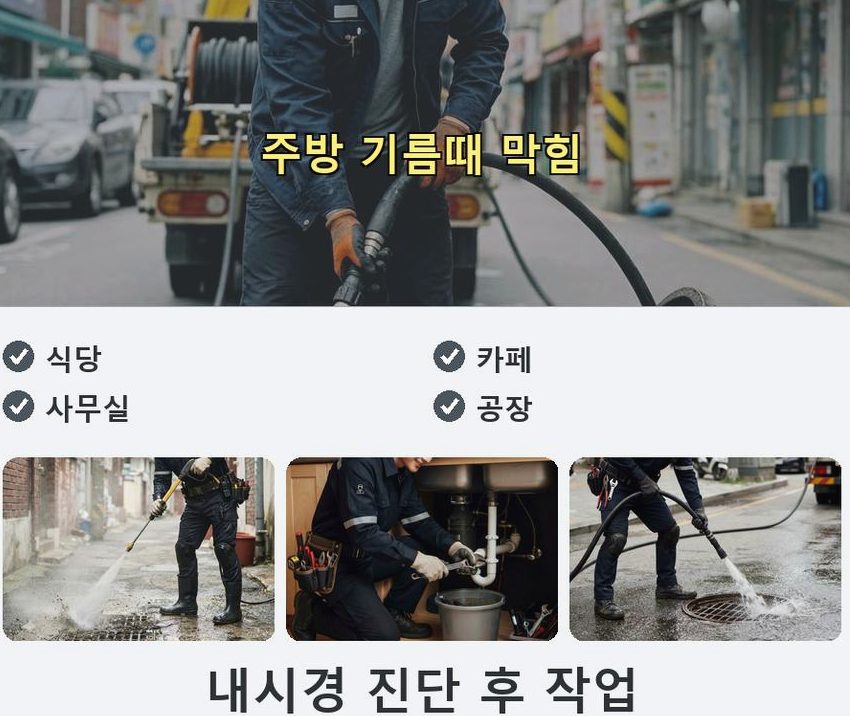 서울 구로구 가리봉동 정화조막힘 긴급출동 현장 작업 사진 - 배관해결사