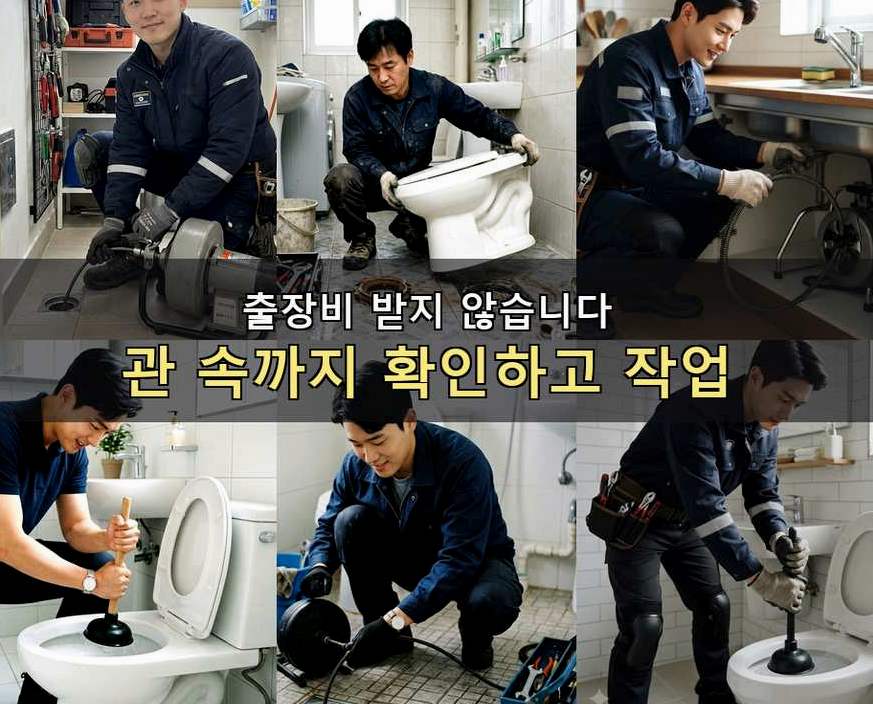 과천시 갈현동 오수관막힘 야간 출동 현장 작업 사진 - 배관해결사