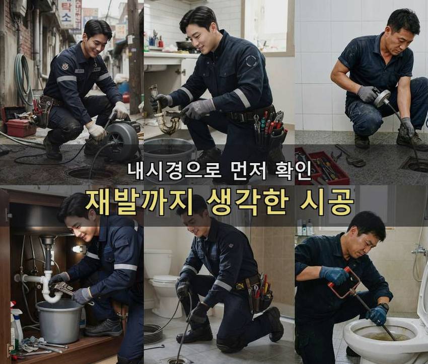 여주시 교동 하수구막힘 고압세척·관통 작업 모습
