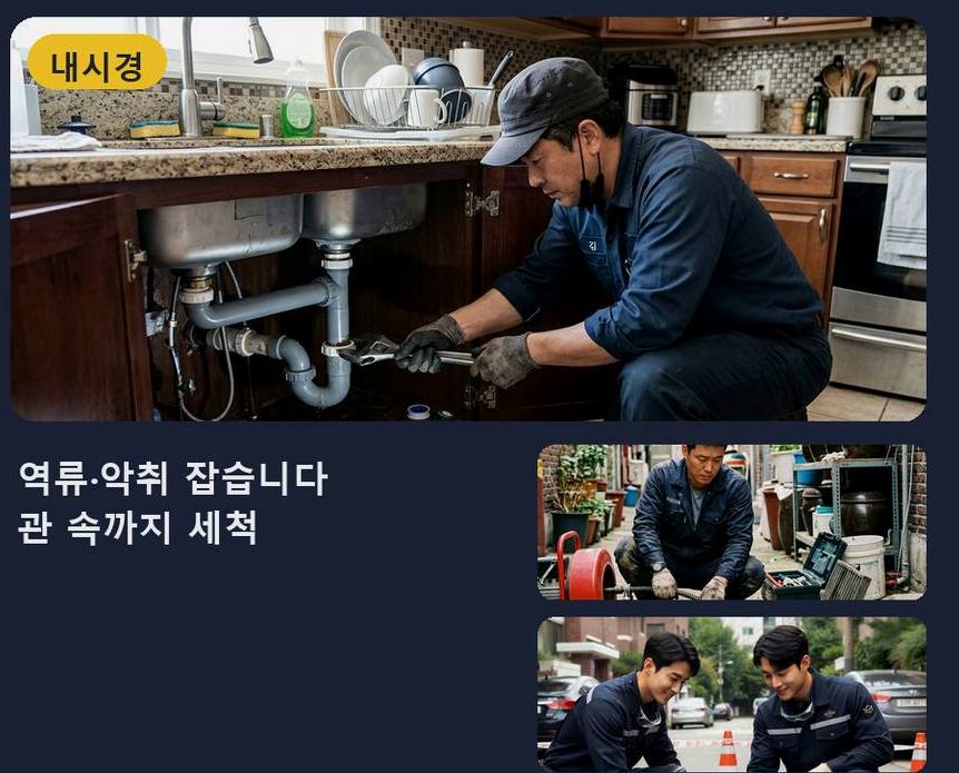 서울 구로구 개봉동 배관청소 뚫음 현장 작업 사진 - 배관해결사