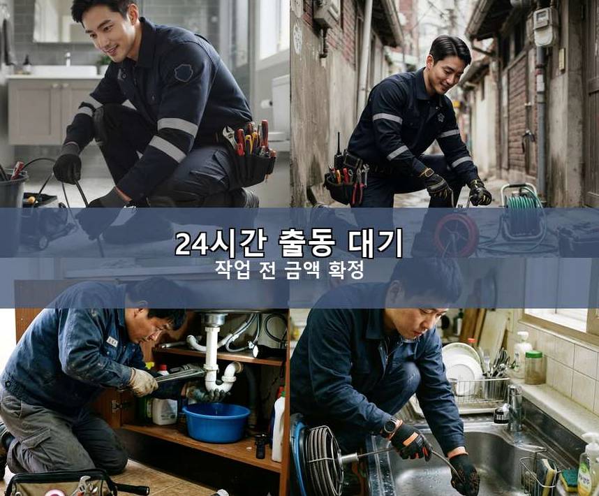 서울 구로구 개봉동 베란다 배수구막힘 뚫음 현장 작업 사진 - 배관해결사