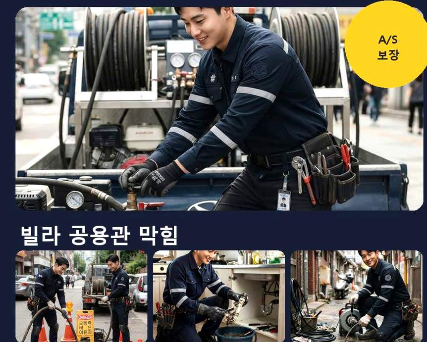 서울 구로구 개봉동 세탁기 배수구막힘 당일 처리 현장 작업 사진 - 배관해결사
