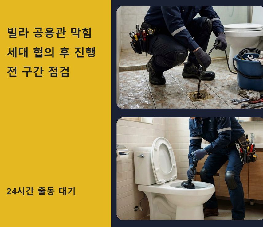 서울 구로구 개봉동 하수구 냄새 뚫음 현장 작업 사진 - 배관해결사