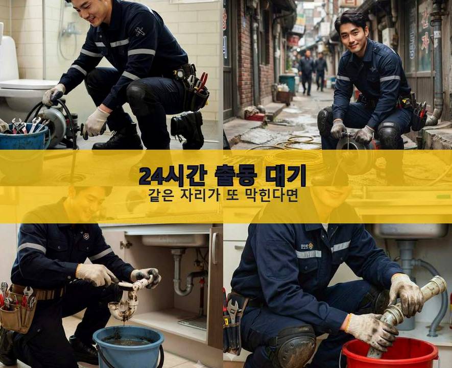 서울 강서구 개화동 세탁기 배수구막힘 긴급출동 현장 작업 사진 - 배관해결사