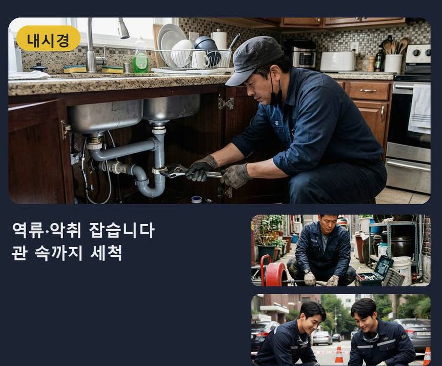 서울 강서구 개화동 하수구 냄새 원인 진단 현장 작업 사진 - 배관해결사