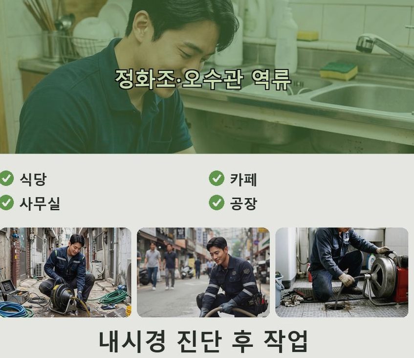 안산시상록구 건건동 세탁기 배수구막힘 뚫음 현장 작업 사진 - 배관해결사