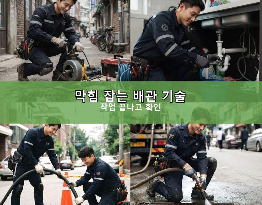 용인시수지구 고기동 고압세척 업체 현장 작업 사진 - 배관해결사