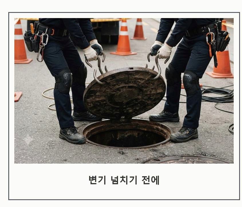 용인시수지구 고기동 정화조막힘 원인 진단 현장 작업 사진 - 배관해결사