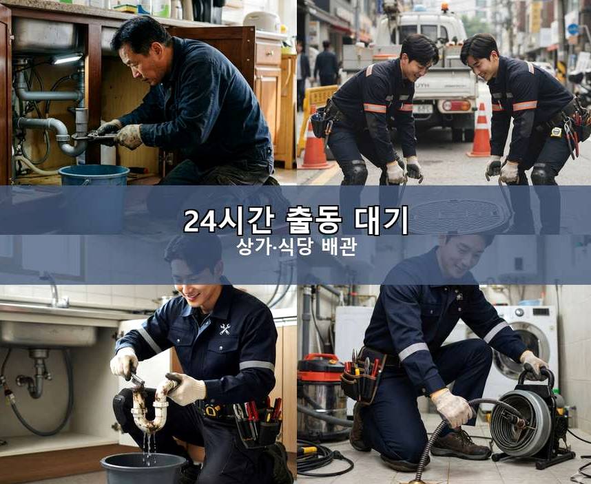 용인시수지구 고기동 하수구 냄새 긴급출동 현장 작업 사진 - 배관해결사