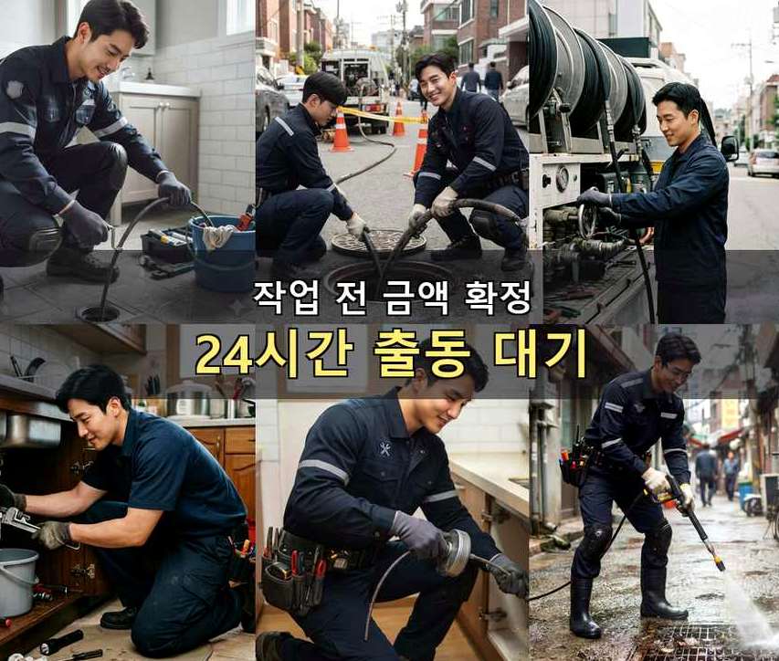 성남시수정구 고등동 베란다 배수구막힘 비용 현장 작업 사진 - 배관해결사