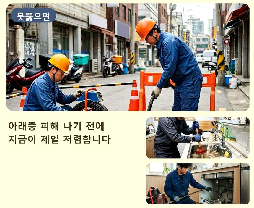 안성시 고삼면가유리 배수구막힘 비용 현장 작업 사진 - 배관해결사