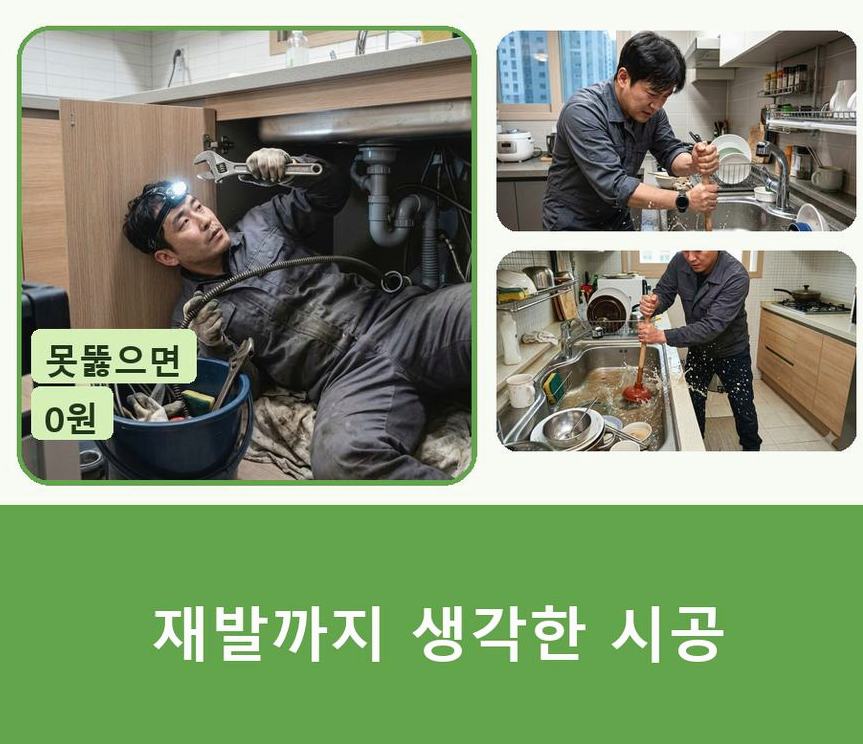 안성시 고삼면가유리 싱크대막힘 빠른 해결 현장 작업 사진 - 배관해결사