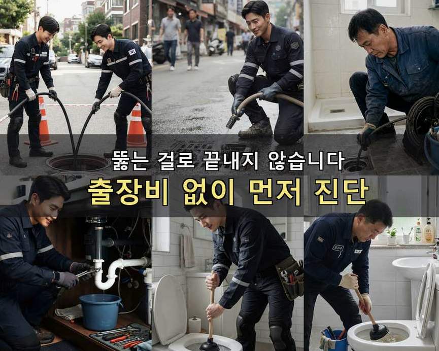 양주시 고암동 고압세척 출장비 무료 현장 작업 사진 - 배관해결사