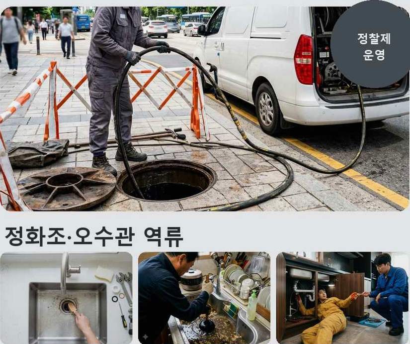 양주시 고읍동 배관청소 비용 현장 작업 사진 - 배관해결사