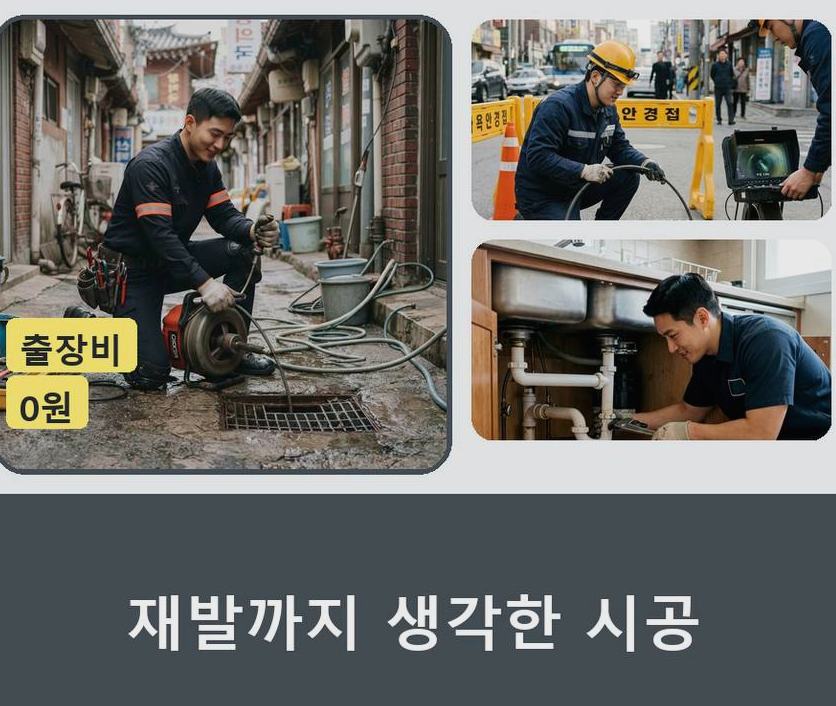 서울 구로구 고척동 하수구 냄새 비용 현장 작업 사진 - 배관해결사