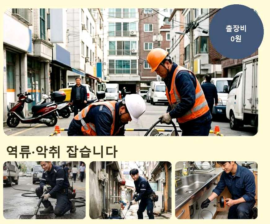 김포시 풍곡리 변기막힘 고압세척·관통 작업 모습