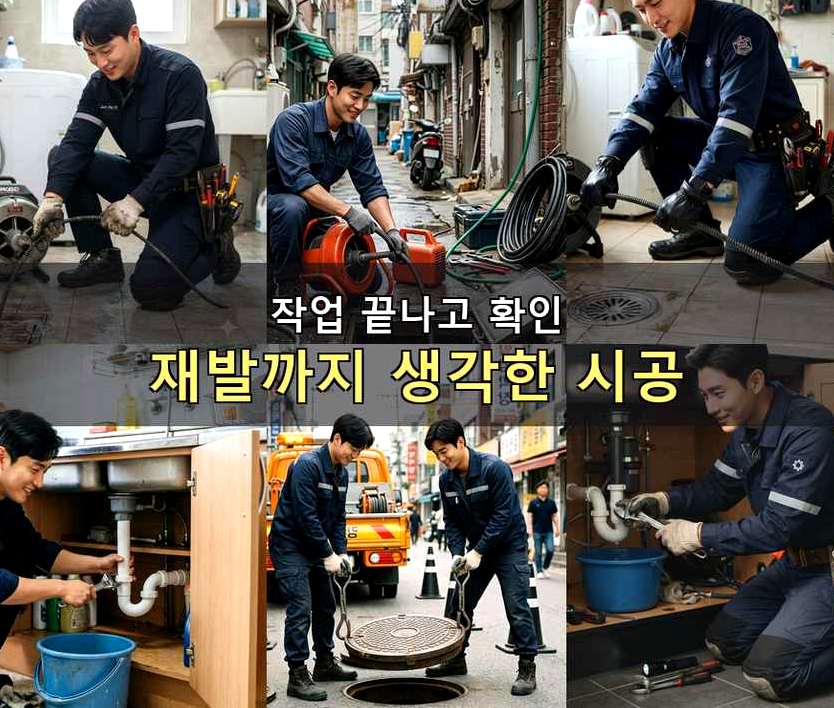 수원시권선구 곡반정동 세면대막힘 당일 처리 현장 작업 사진 - 배관해결사
