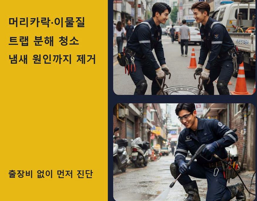 수원시권선구 곡반정동 화장실 하수구막힘 24시 출동 현장 작업 사진 - 배관해결사