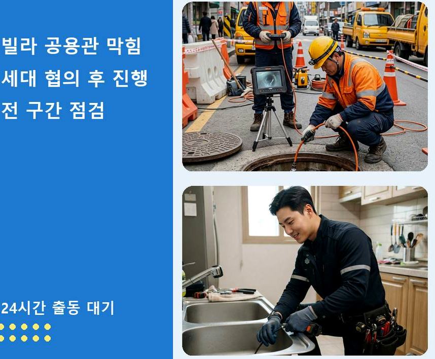 서울 강서구 과해동 하수구막힘 고압세척·관통 작업 모습