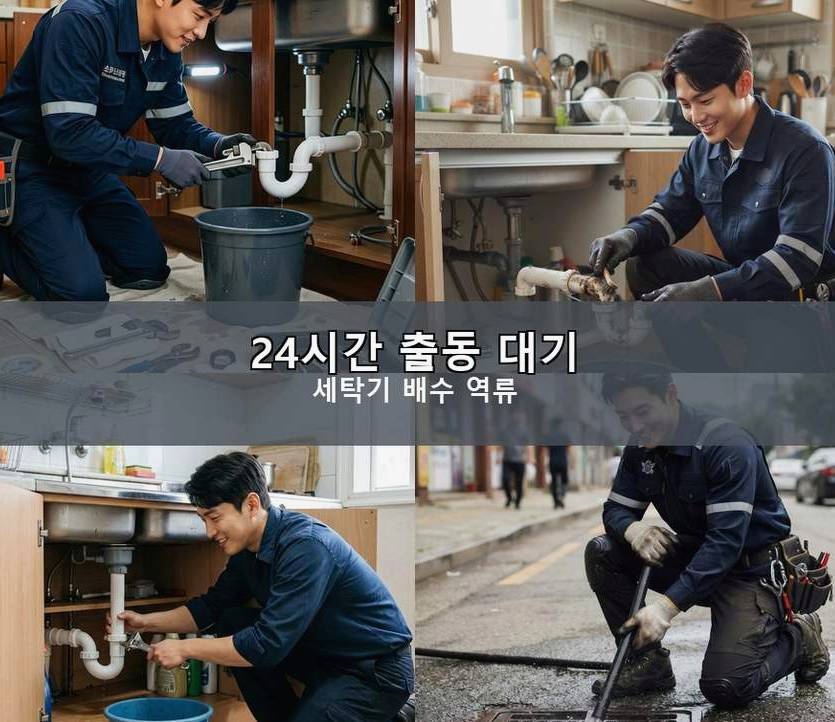 서울 강서구 공항동 베란다 배수구막힘 뚫음 현장 작업 사진 - 배관해결사
