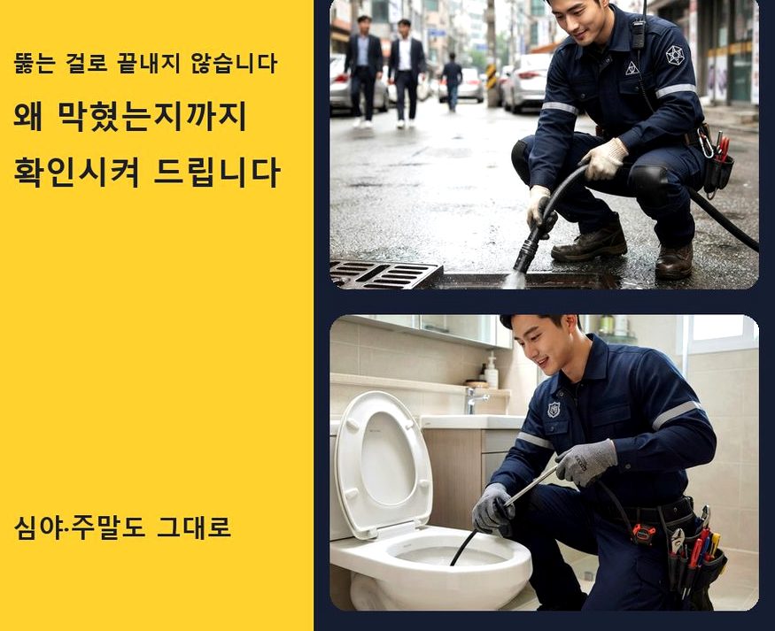 서울 강서구 공항동 정화조막힘 당일 처리 현장 작업 사진 - 배관해결사
