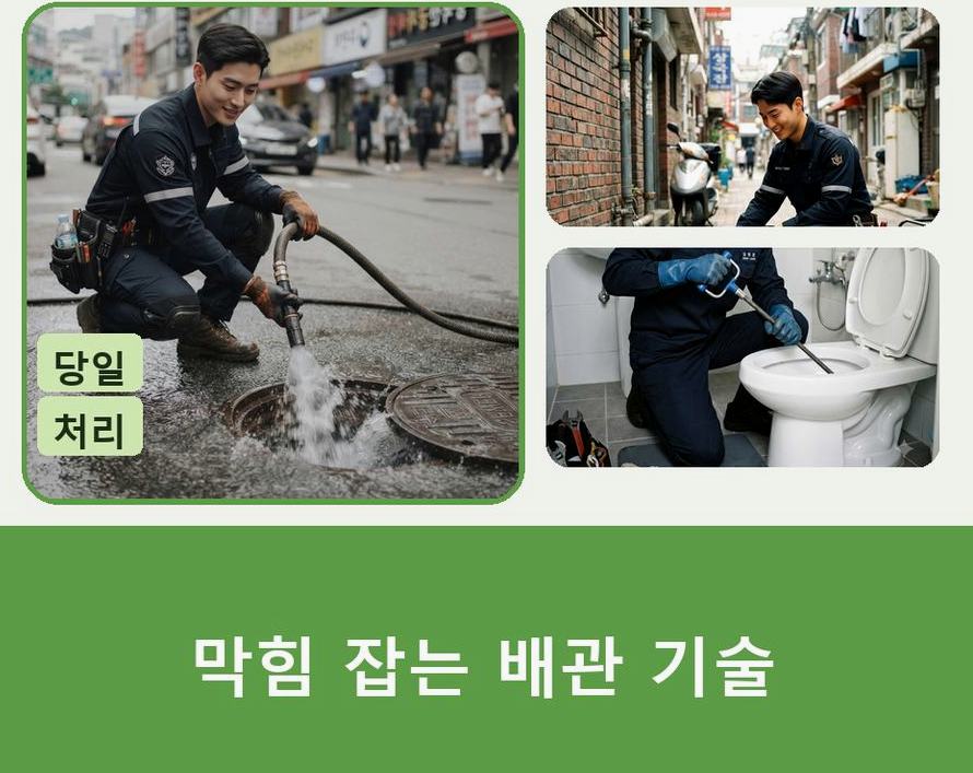 과천시 과천동 고압세척 업체 현장 작업 사진 - 배관해결사