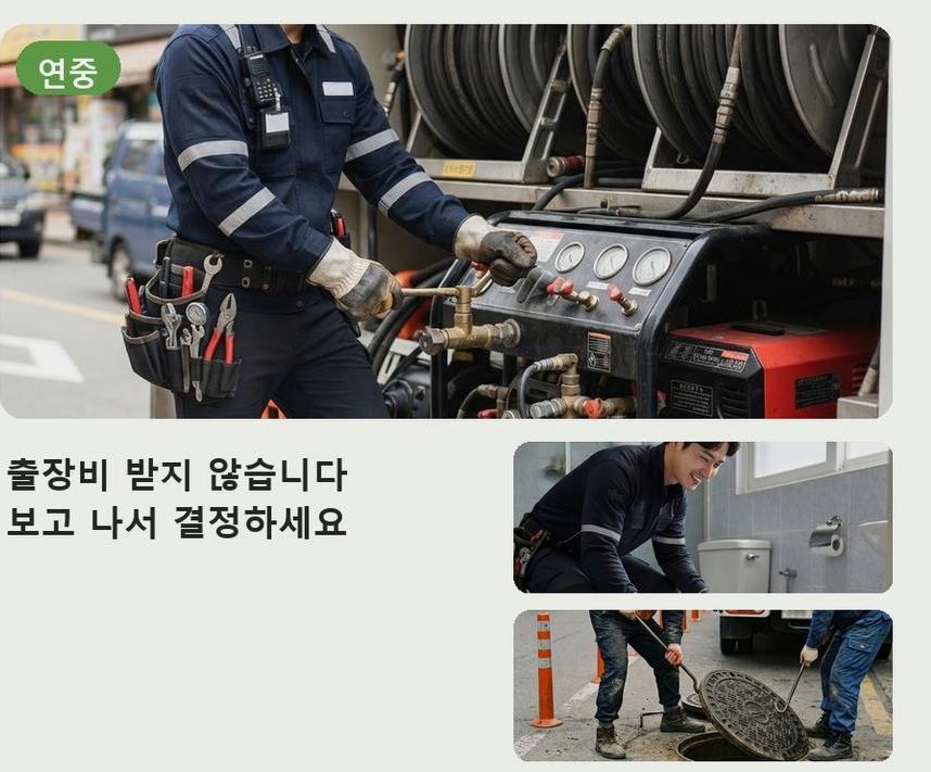과천시 과천동 베란다 배수구막힘 긴급출동 현장 작업 사진 - 배관해결사