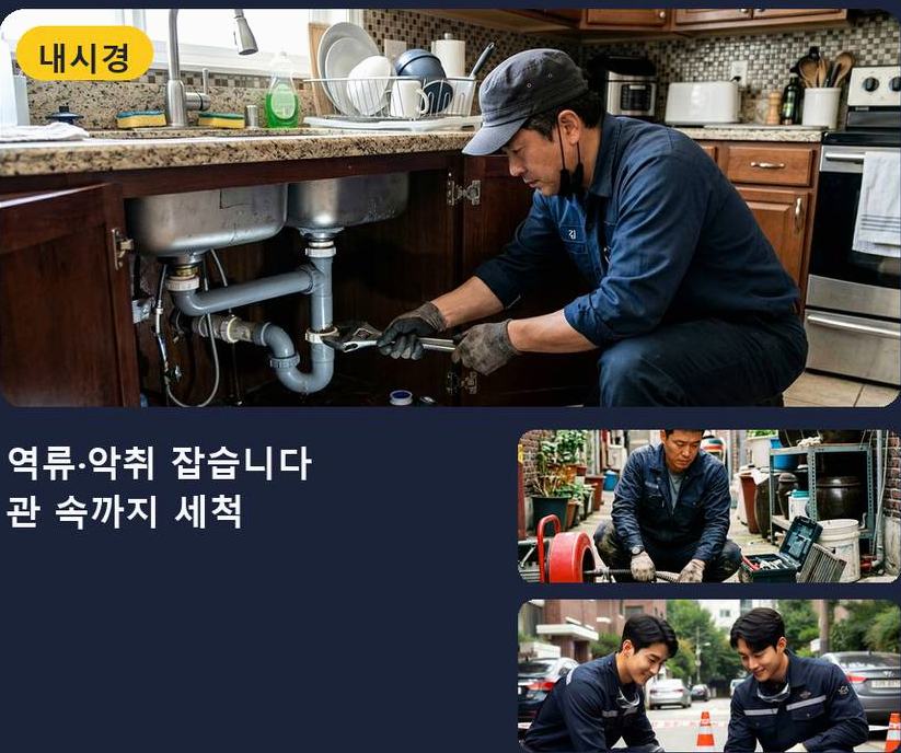서울 강서구 과해동 하수구 냄새 비용 현장 작업 사진 - 배관해결사