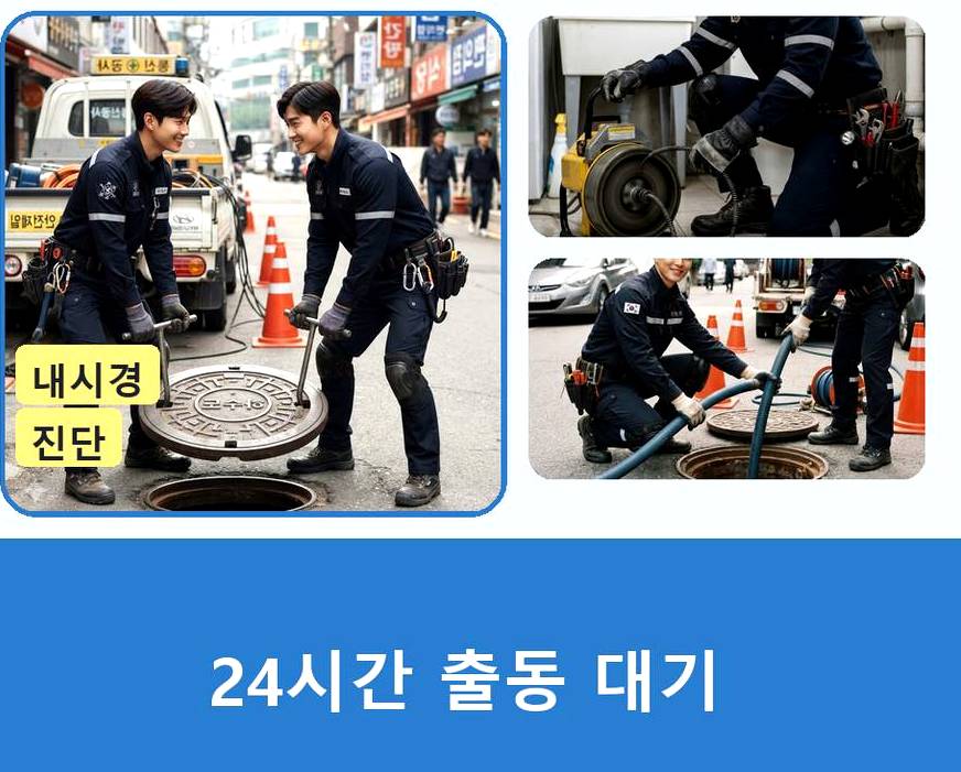 과천시 막계동 하수구막힘 고압세척·관통 작업 모습