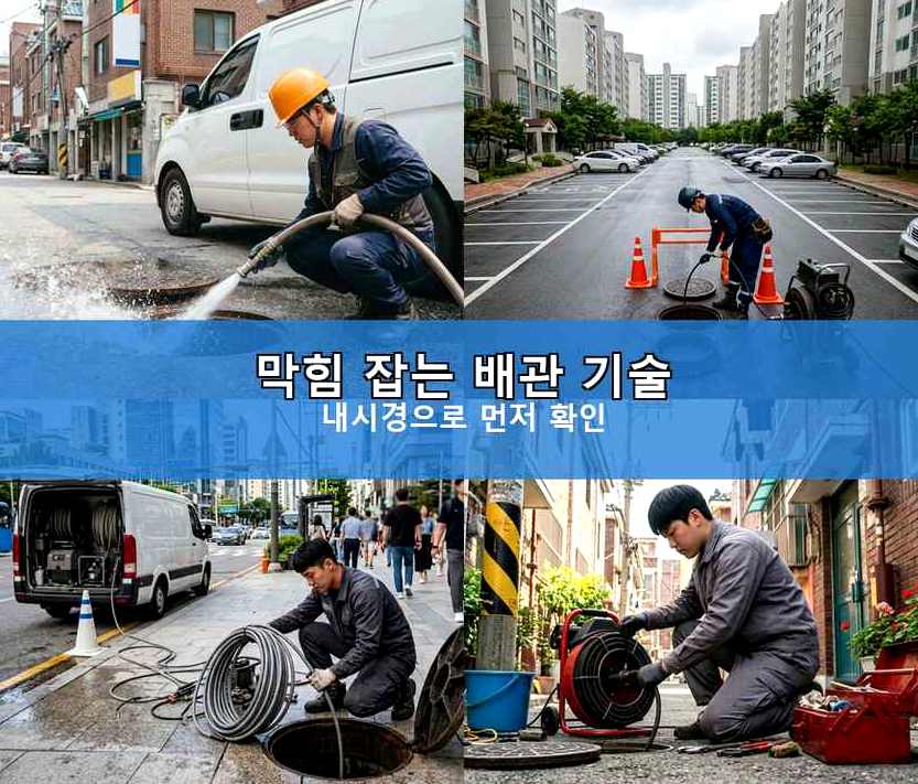 양주시 광사동 세면대막힘 원인 진단 현장 작업 사진 - 배관해결사
