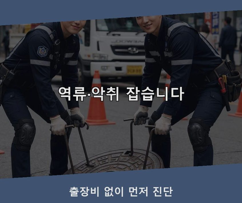 양주시 광사동 욕실 배수구막힘 업체 현장 작업 사진 - 배관해결사