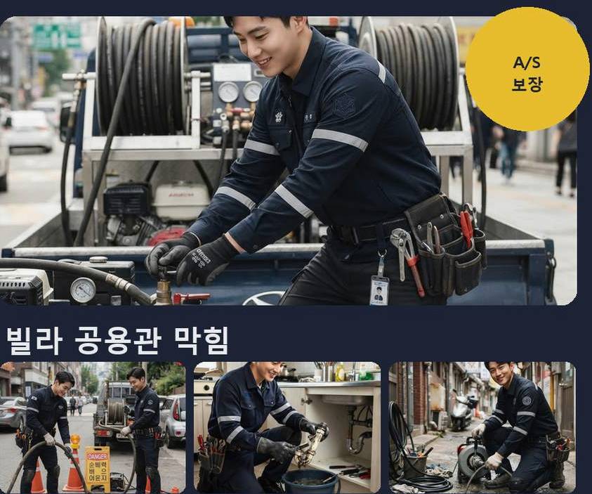 양주시 광사동 하수구 냄새 긴급출동 현장 작업 사진 - 배관해결사