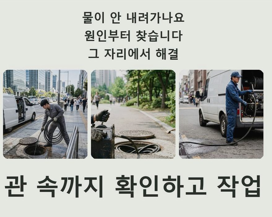 양주시 광사동 하수구막힘 전문 업체 현장 작업 사진 - 배관해결사