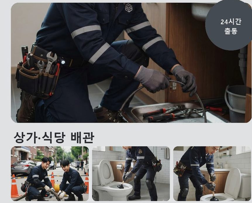서울 구로구 구로동 변기막힘 원인 진단 현장 작업 사진 - 배관해결사