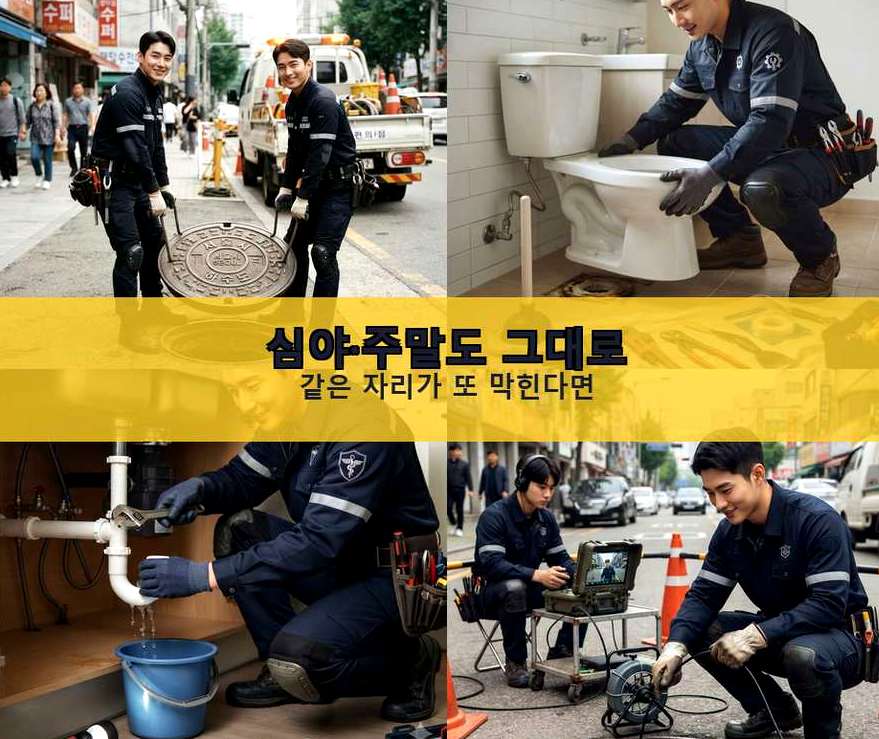 서울 구로구 구로동 하수구 역류 업체 현장 작업 사진 - 배관해결사