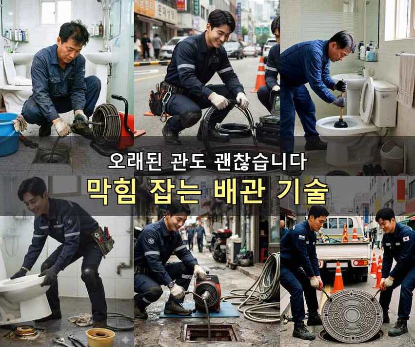 연천군 구미리 변기막힘 고압세척·관통 작업 모습