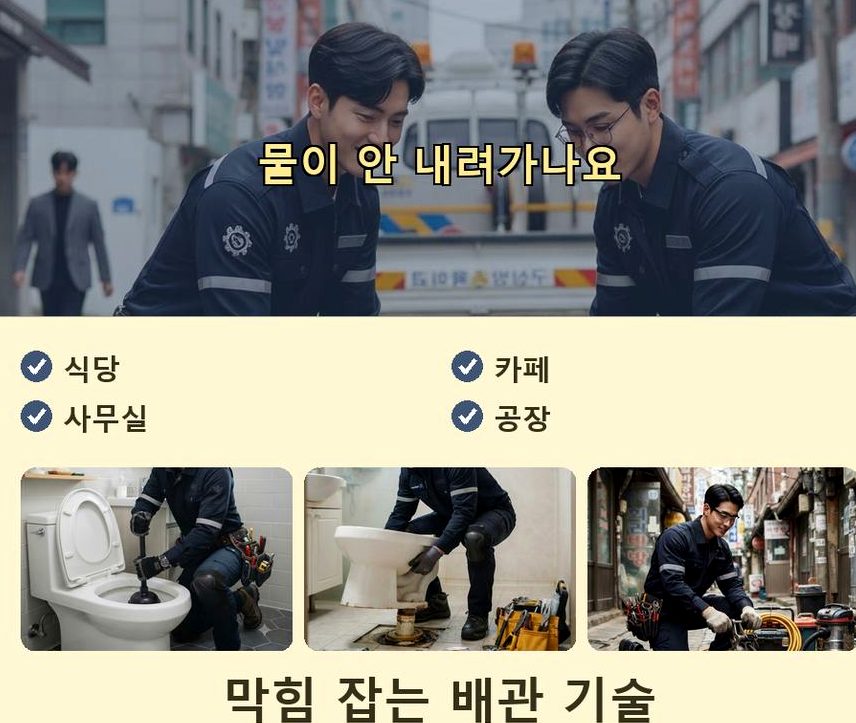 수원시권선구 구운동 정화조막힘 가격 안내 현장 작업 사진 - 배관해결사