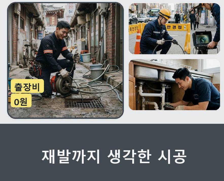 수원시권선구 구운동 하수구막힘 야간 출동 현장 작업 사진 - 배관해결사