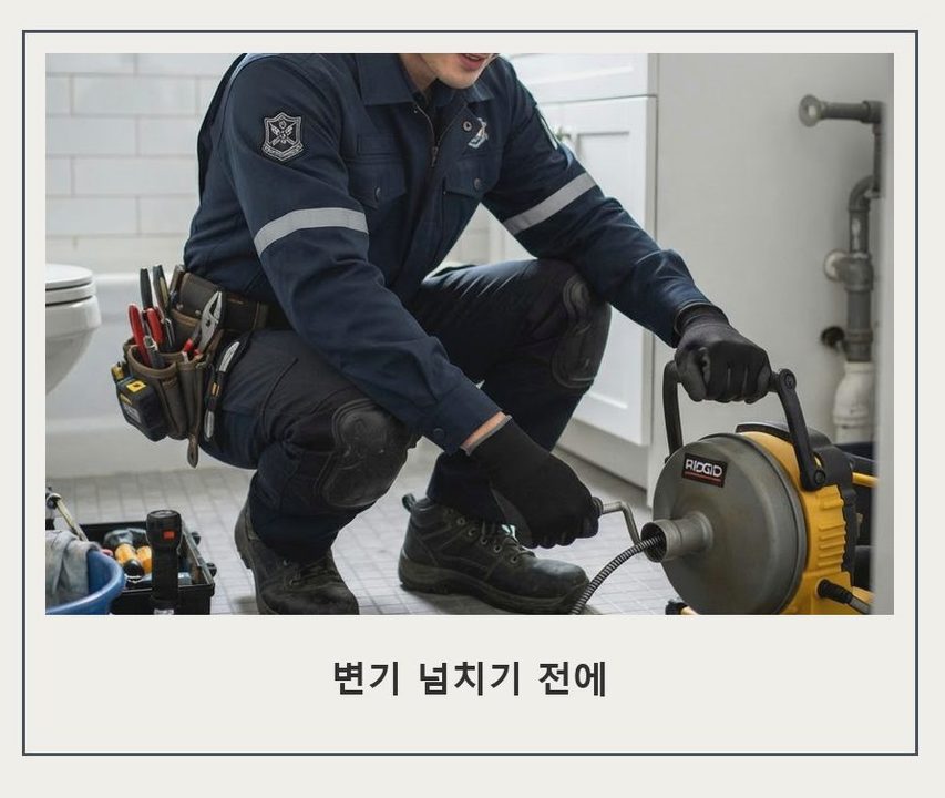 안성시 구장리 욕실 배수구막힘 24시 출동 현장 작업 사진 - 배관해결사