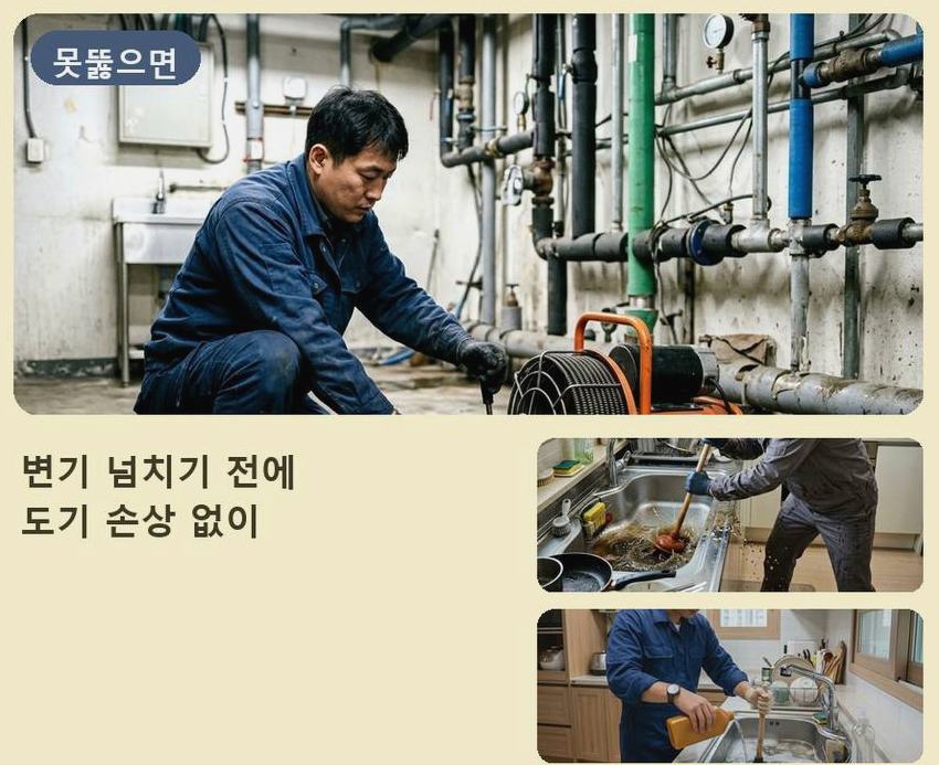 연천군 군남면남계리 정화조막힘 비용 현장 작업 사진 - 배관해결사
