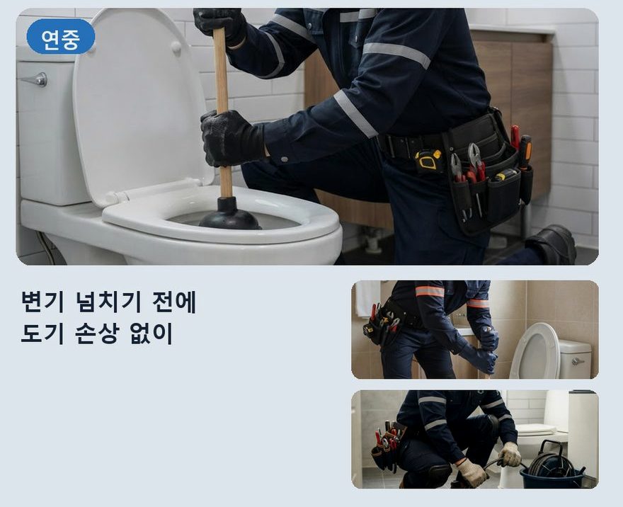 서울 구로구 궁동 정화조막힘 뚫음 현장 작업 사진 - 배관해결사