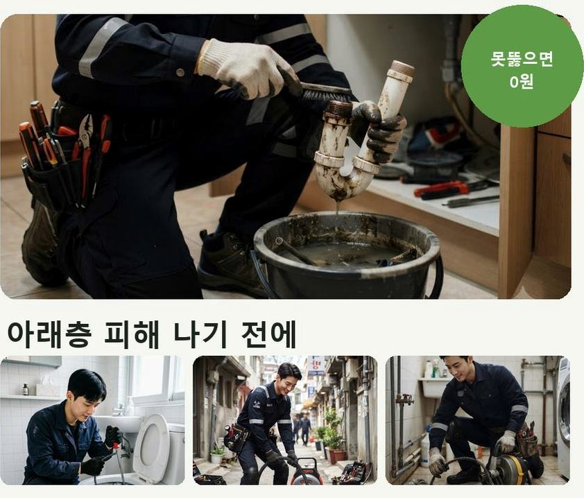 서울 구로구 오류동 하수구막힘 고압세척·관통 작업 모습