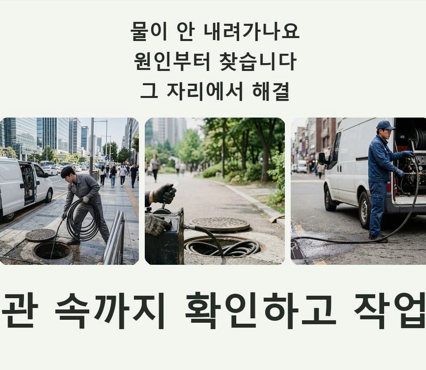 수원시권선구 권선동 하수구 냄새 긴급출동 현장 작업 사진 - 배관해결사
