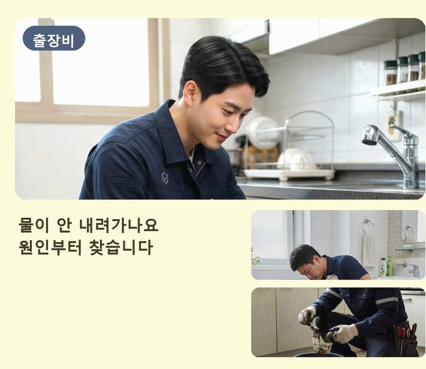 파주시 금릉동 하수구막힘 출장비 무료 현장 작업 사진 - 배관해결사
