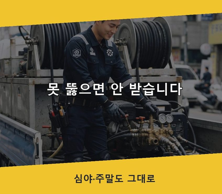 안성시 금산동 배수구막힘 뚫음 현장 작업 사진 - 배관해결사