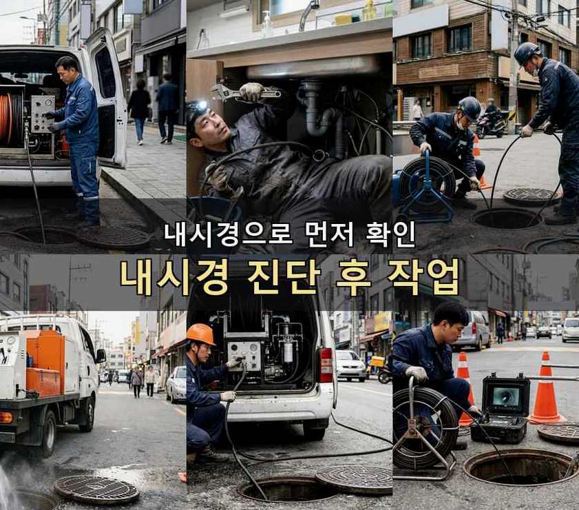 성남시수정구 금토동 세탁기 배수구막힘 원인 진단 현장 작업 사진 - 배관해결사
