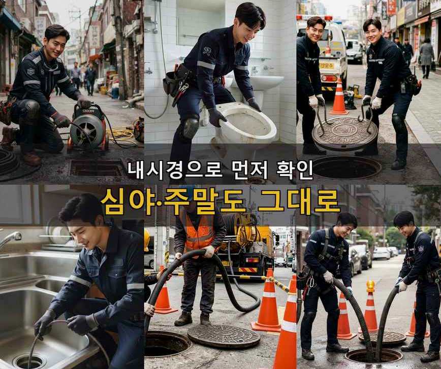 성남시수정구 금토동 오수관막힘 전문 업체 현장 작업 사진 - 배관해결사