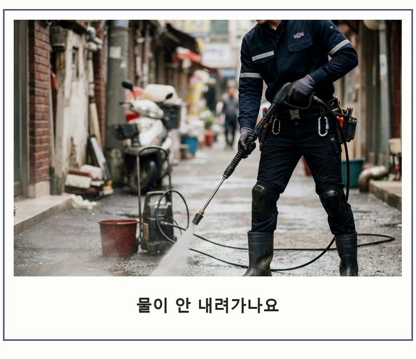 서울 성동구 금호동 베란다 배수구막힘 원인 진단 현장 작업 사진 - 배관해결사