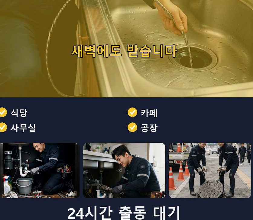 서울 성동구 금호동 세면대막힘 긴급출동 현장 작업 사진 - 배관해결사